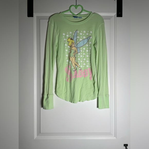 Disney Tinker Bell Green Pajama Top - Picture 2 of 6